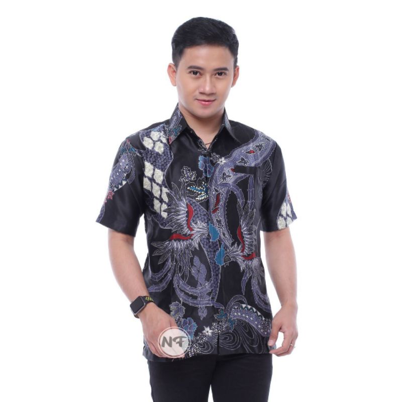 Batik semi sutra | lengan pendek | Batik kantor I Batik pria mewah