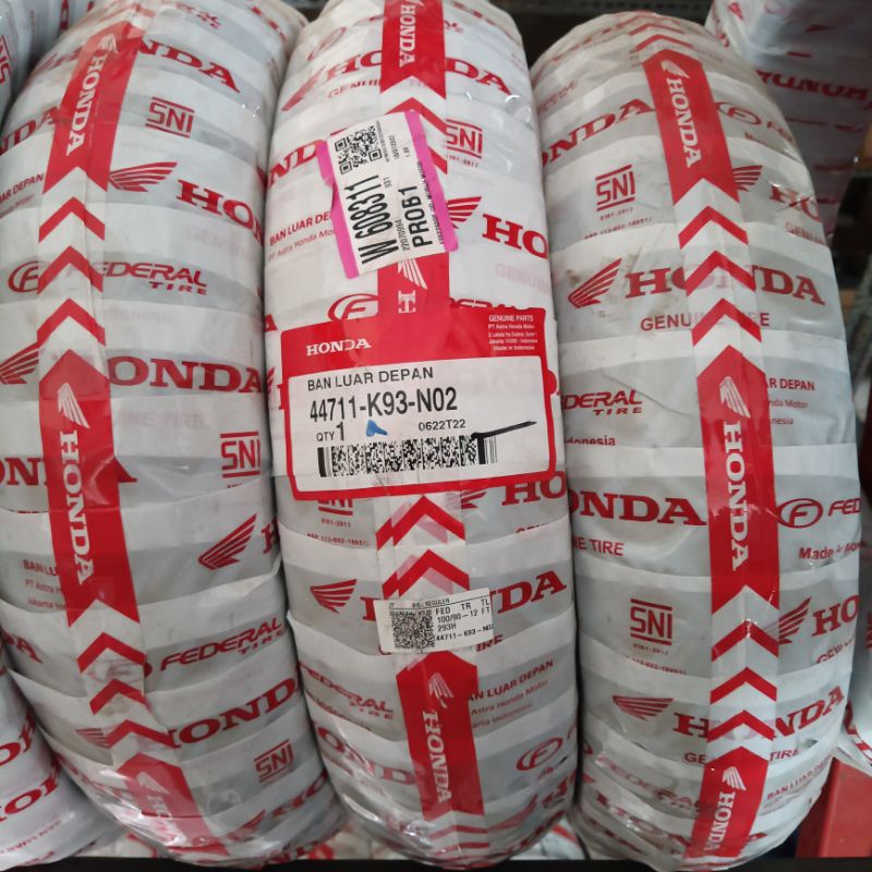 Ban Luar Federal AHM 100/90-12 Tubeless Scoopy Matic Depan