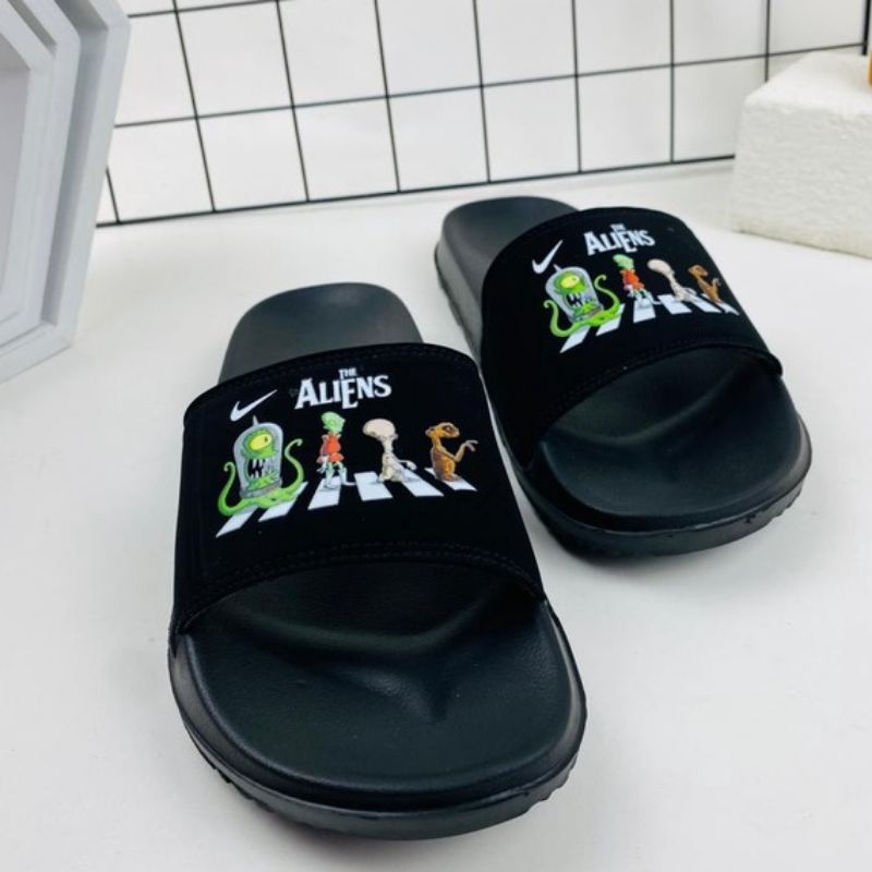 HRS_SHOES Sandal Slop Pria Aliens Sandal Slide Pria Casual