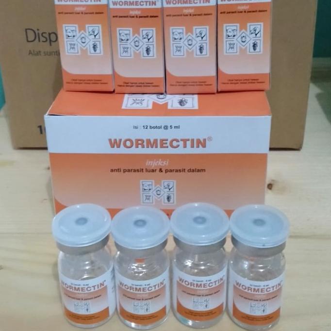 Wormectin 5 ml (obat suntik scabies/gatal-gatal anjing kucing kelinci.