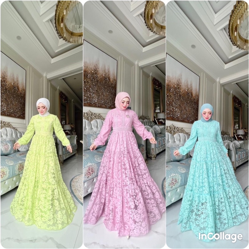 shellasaukia dress brokat import premium