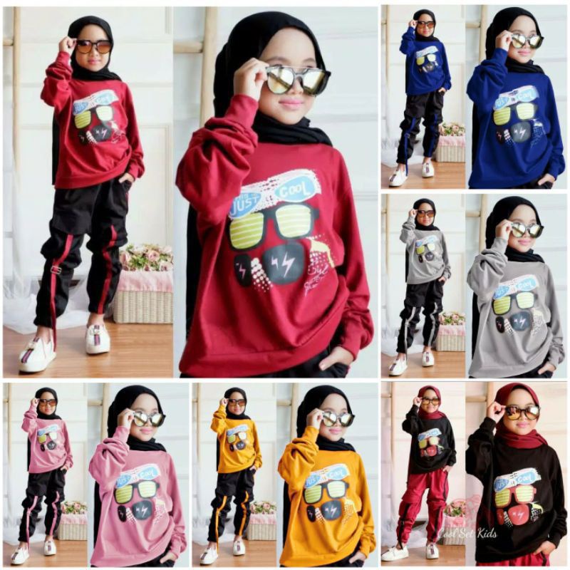 setelan baju olahraga anak 4-9tahun/training anak perempuan/baju senam wanita muslim/jogging/run