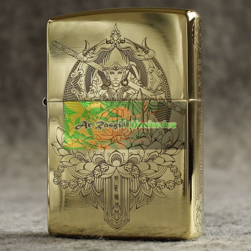 Korek Api Roda Minyak Zippo Gold Motif Kera Sakti Sun Wukong