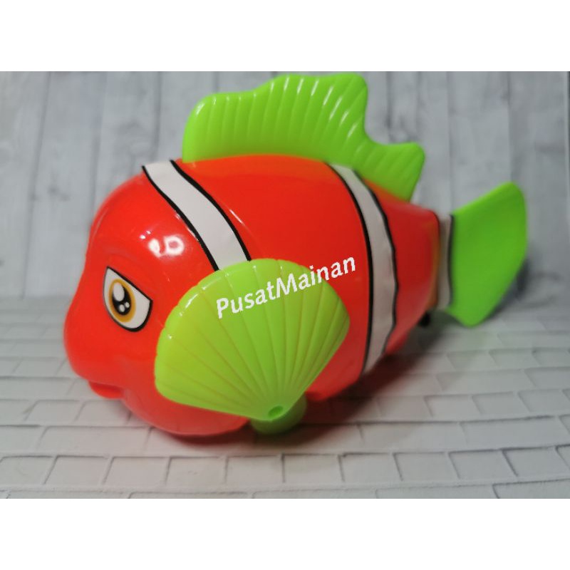 mainan ikan nemo tarik gerak lampu LT44 fish car