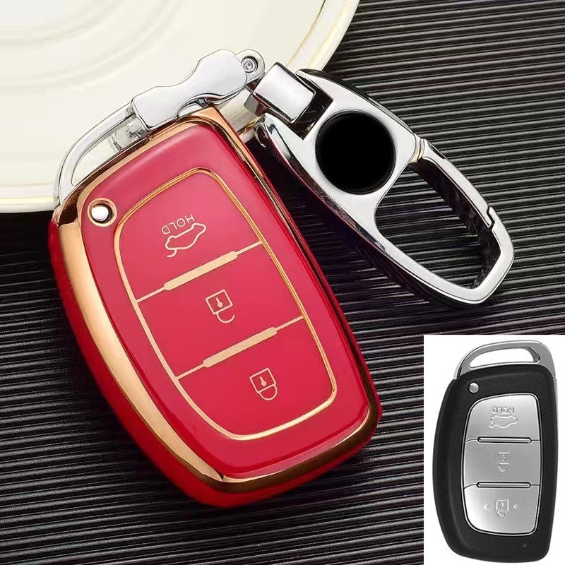 Cover Kunci Mobil Model flip Bahan TPU Untuk Hyundai Santa Fe Sonata Tucson Elantra ix45 35