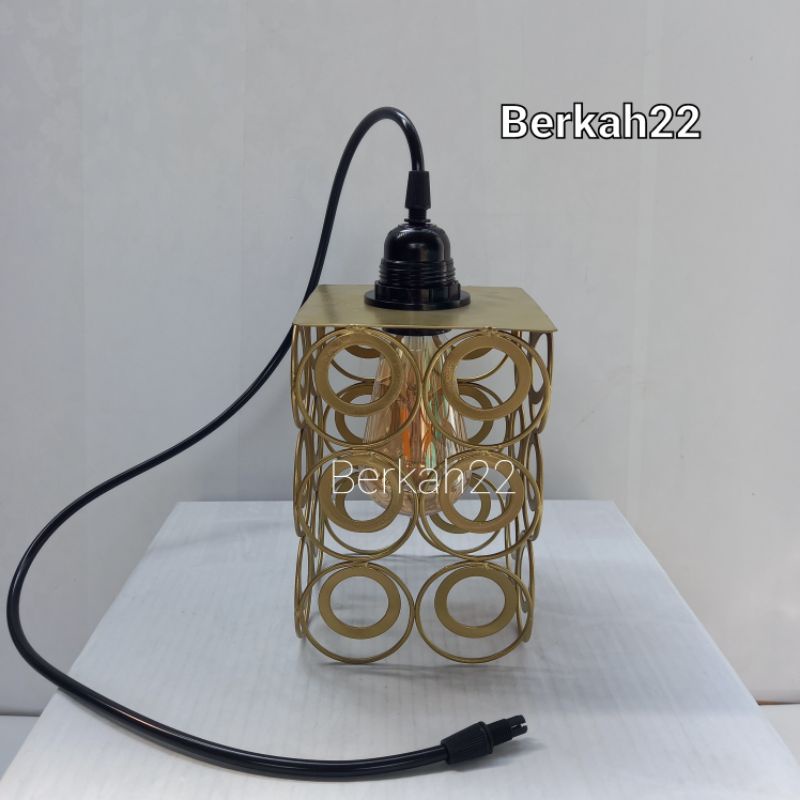 Lampu gantung minimalis warna gold mewah / Lampu hias gantung / Lampu gantung plafon / Lampu gantung