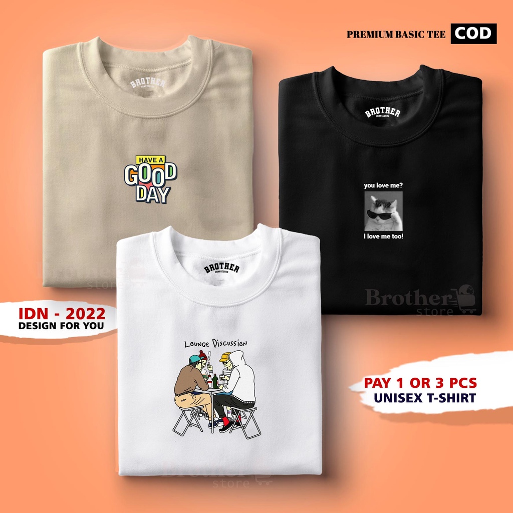 BUY 1 OR 3 PCS ( PROMO COD ) BROTHER STORE / Kaos Distro100% Catoon Combed 24s Tebal /ArticelBGOOD