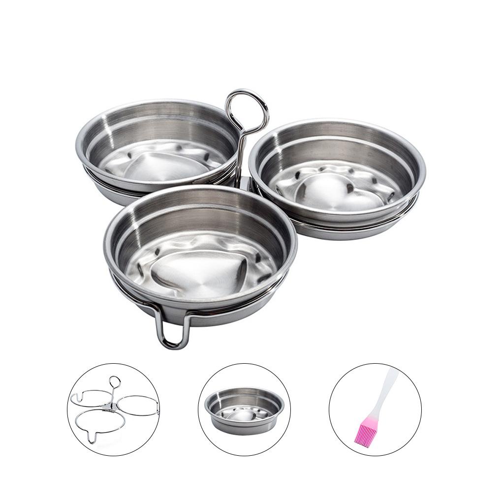 Cetakan Egg Poacher Gagang Rumah Tangga Stainless Bentuk Hati Dengan Pembuat Anti Lengket Egg Poach Rebus