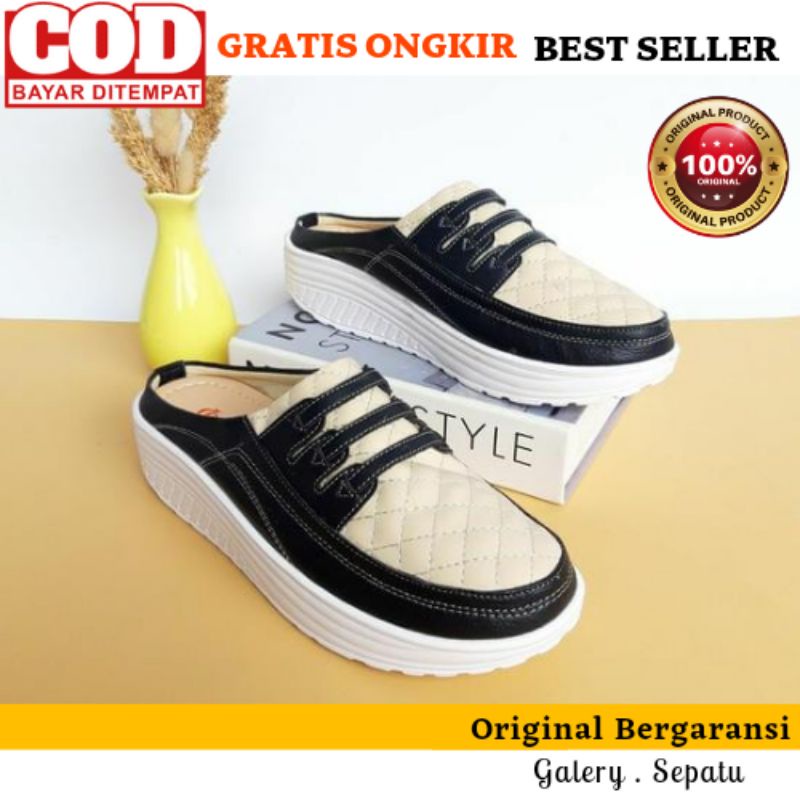 One Love Sepatu Wedges Bustong Wanita Terbaru One Love Original BrandedSepatu Casual Wanita Hak Ting