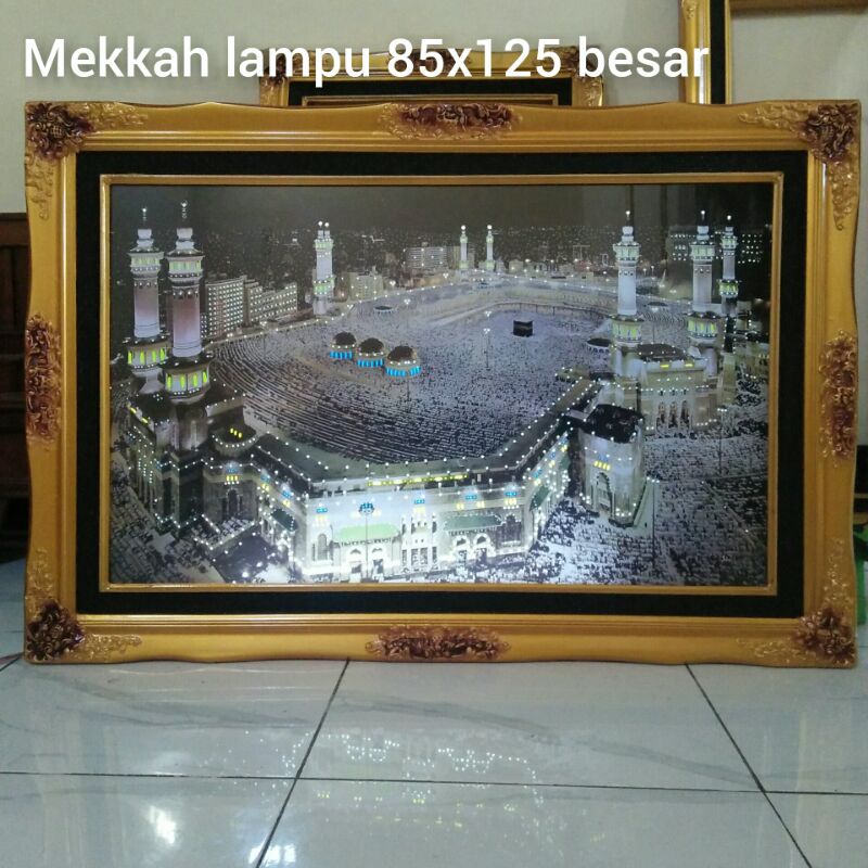 kaligrafi mekkah lampu
