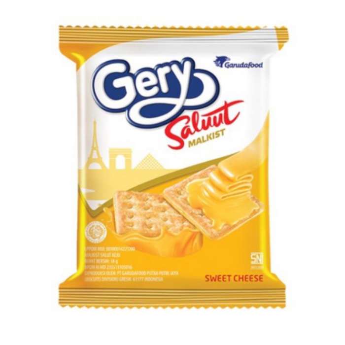 RCG - Gery Saluut Malkist Sweet Cheese 10x18gr Biskuit Malkis Keju