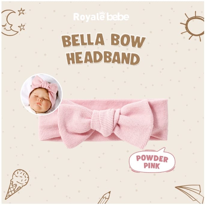 Royale Bebe Bella Bow Headband Bandana Bayi