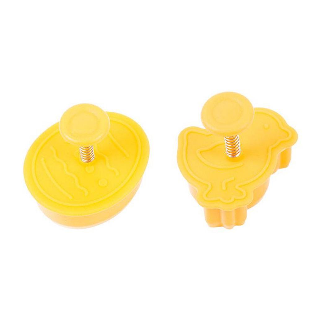 4buah Cetakan Biskuit 3D Aksesoris Rumah Tangga Pola Yang Indah Menekan Cetakan Bakeware Dessert Baking Molds Dapur Gadget