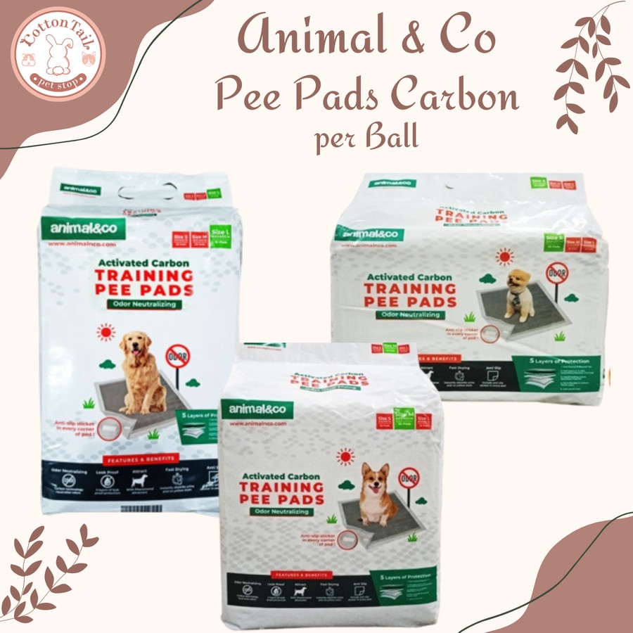 Underpad Carbon Animal&amp;Co Pee Pads Anti Bau Pee Pads Carbon 1 lembar / under pad