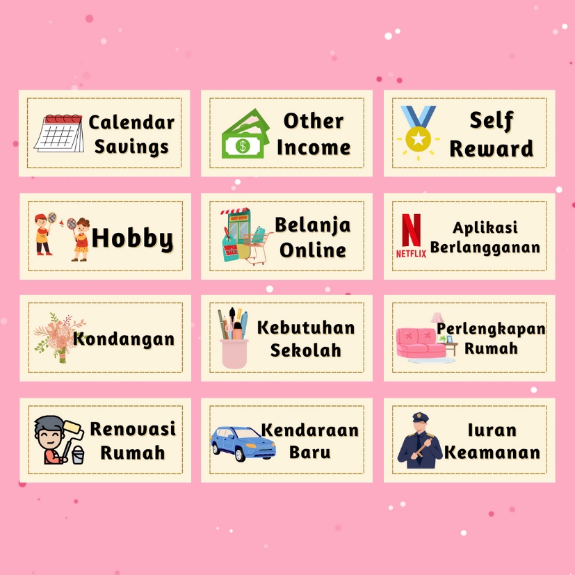 

[PART 7 TERBARU] Stiker Budgeting 3x6 cm / Stiker Budgeting Dompet Keuangan / Dompet Disiplin / Label Dompet / Label Budgeting