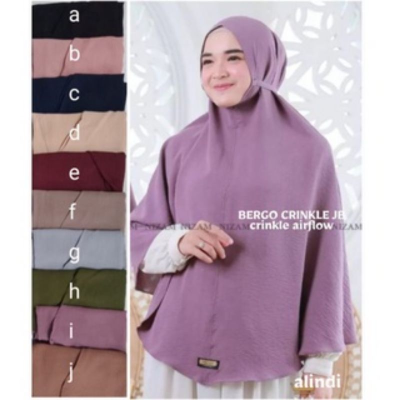 bergo tali jilbab crinckle air flow jumbo xl