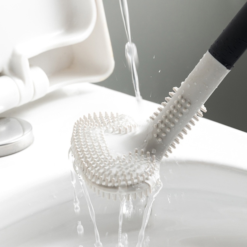 Sikat Pembersih Toilet Bahan Silikon Anti Bocor Untuk Kamar Mandi
