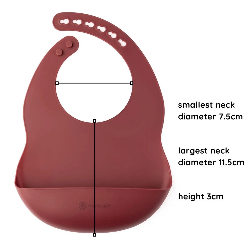 Eco Rascals Silicone Bib Burgundy - Celemek Bayi