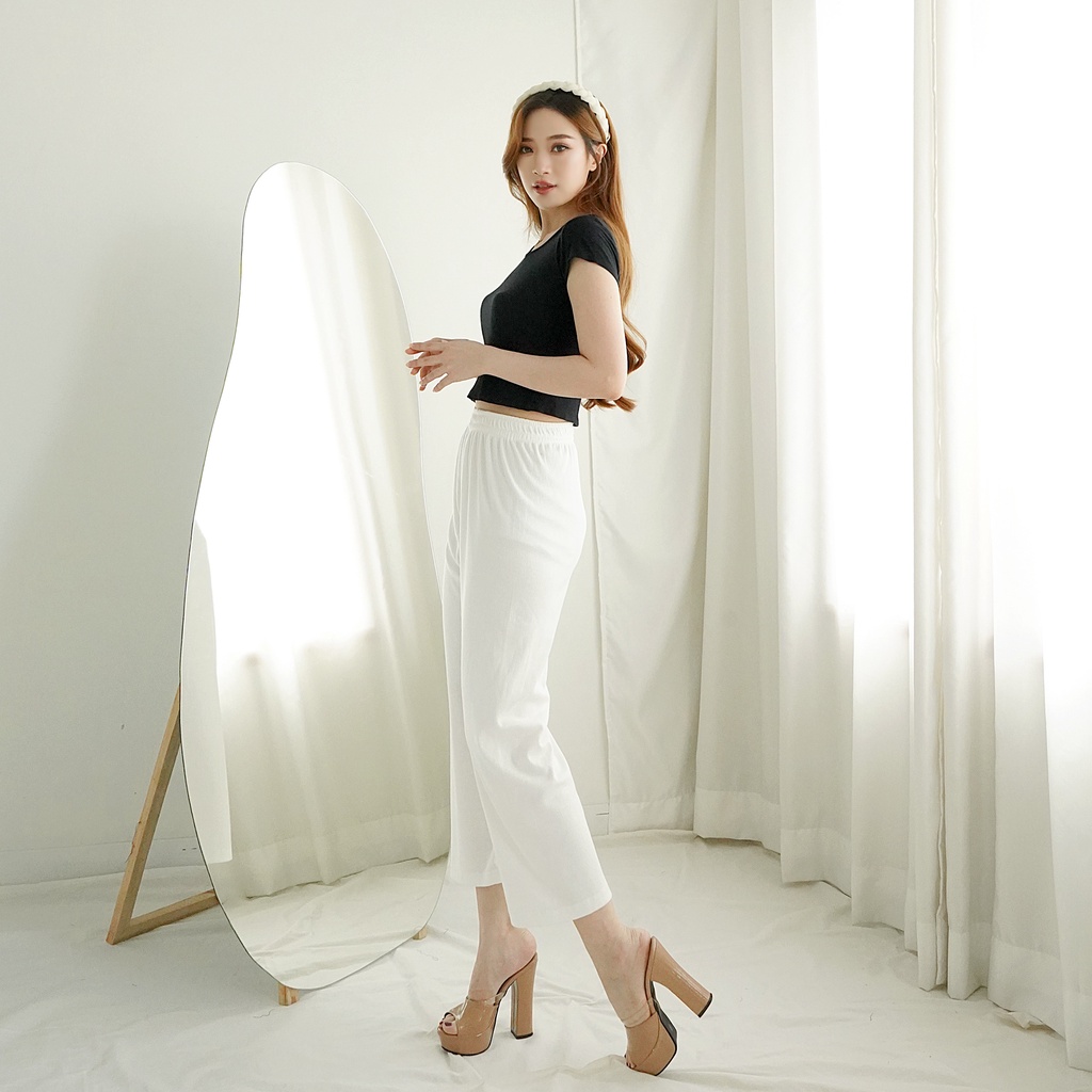 Korean Pants Celana Rajut Kulot Korean Style Wanita 090