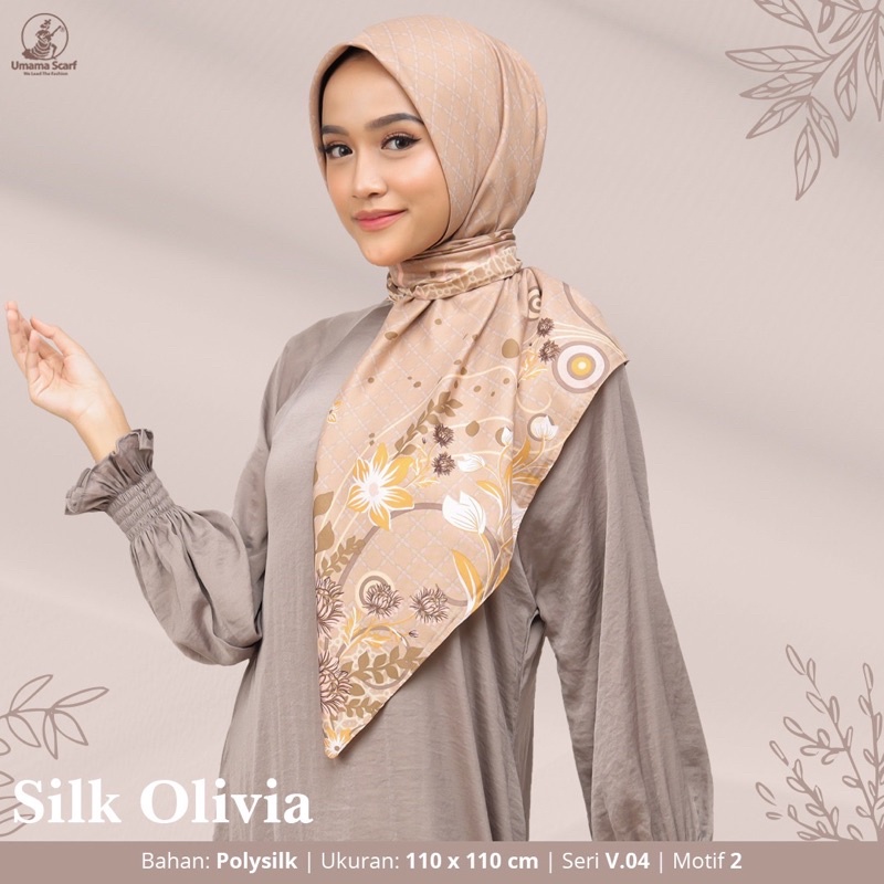 [PART 1] HIJAB SEGIEMPAT SILK OLIVIA MOTIF