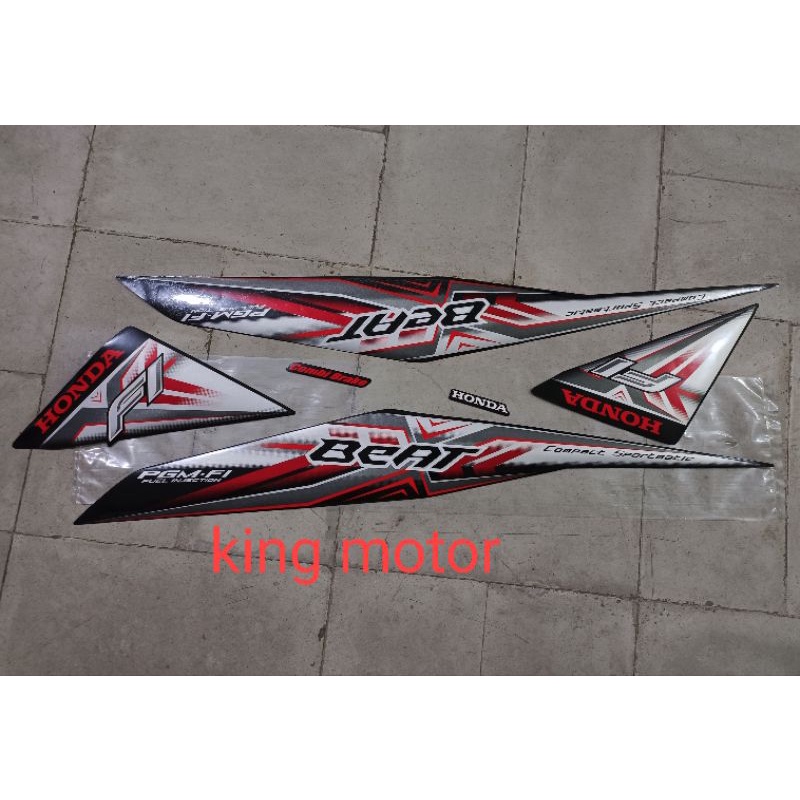 STRIPING BODY STIKER BODI BEAT FI 2015 MERAH MODEL ORI