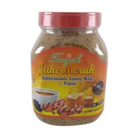 

Jahe Merah Instan Inayah Plus Habbatussauda Ginseng Madu Propolis | 330gr Toples - jahe inayah