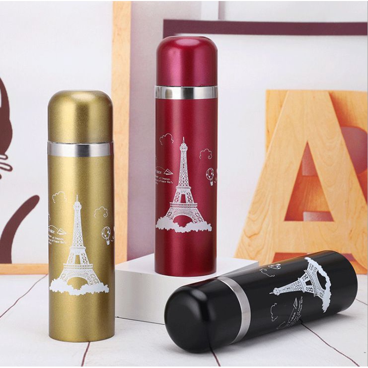 Termos Paris | Thermos Kecil Termos Mini 500ml | Termos Air Panas Stainless Steel Motif eiffel Paris