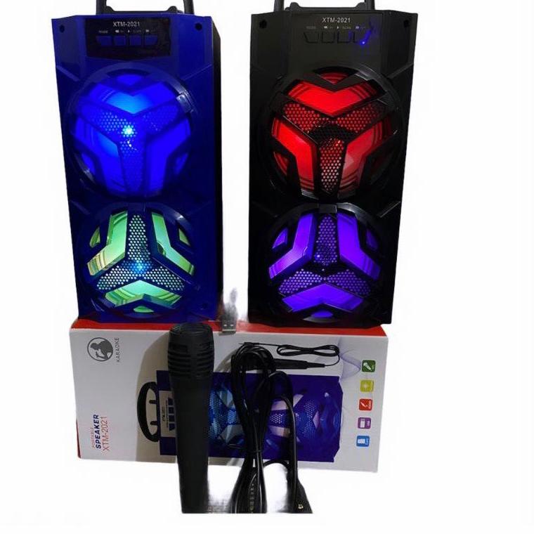 KODE-RT28 COD SPEAKER BLUETOOTH XTM-2021 PLUS MIC KARAOKE//SPEAKER SALON AKTIF XTM-2021//SPEAKER KAR