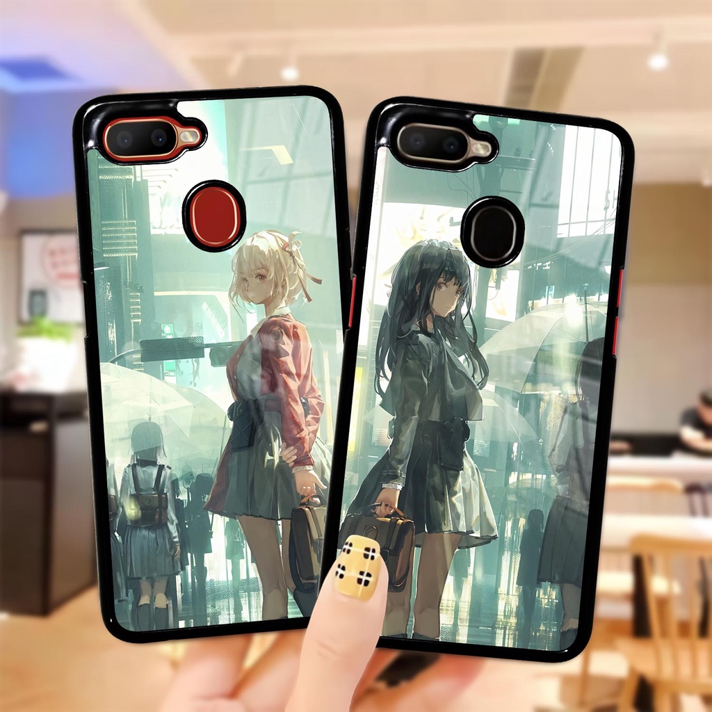 Case Glosy Kilau Oppo | A5s | A11k | A7 | A12 | Casing Pelindung Hp | Motif Anime Girl Lycoris Recoi
