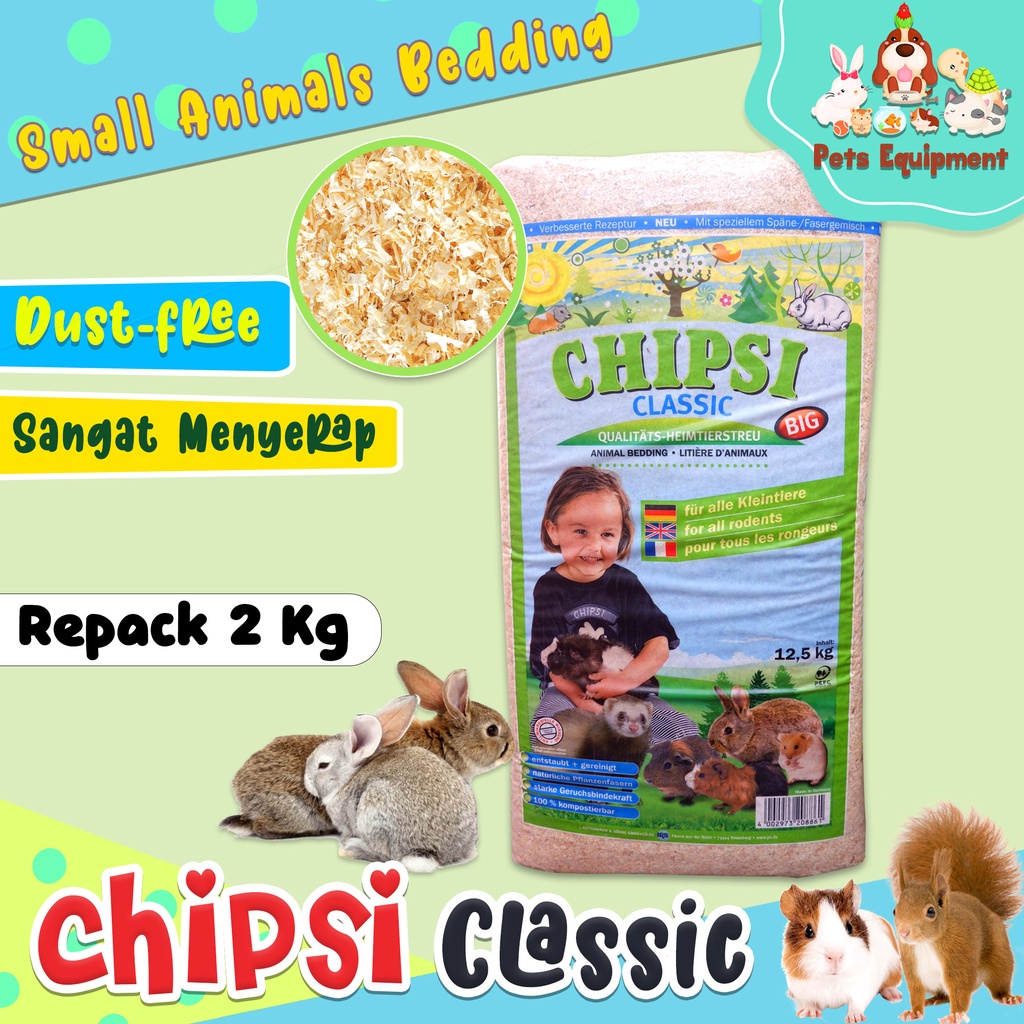 Jual REPACK 2KG CHIPSI CLASSIC/wood chips/serbuk kayu hamster Shopee