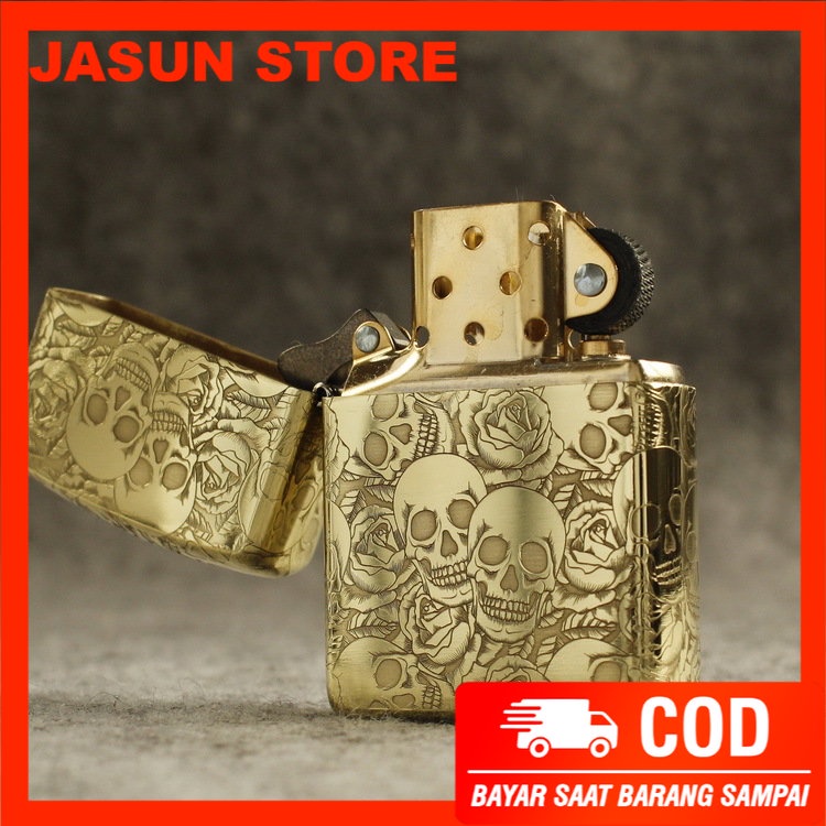 Korek Api Zippo Premium Motif Tengkorak Skull