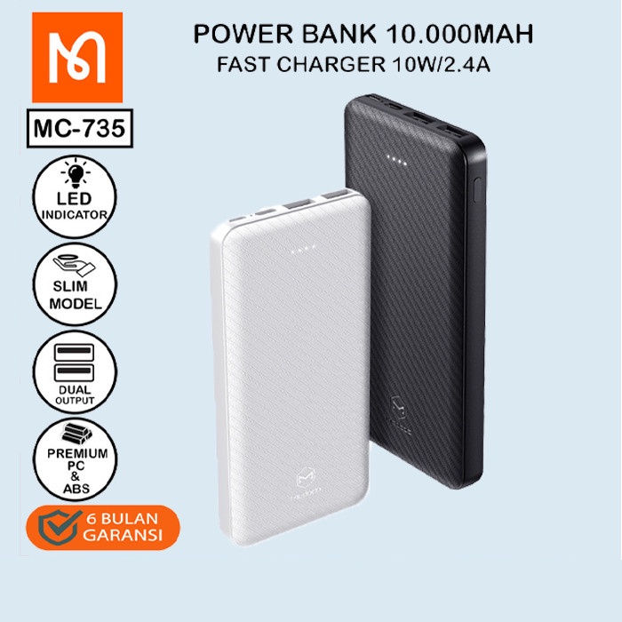 Vivan Vpb-G10 Powerbank Mini 10000 mah Power Bank Pd + Qc 3.0 Fast Charging Original