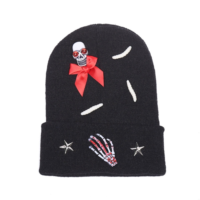 Zzz Topi Kupluk Rajut Hangat Aksen Bola Pompom Untuk Wanita / Ski / Bersepeda / Halloween