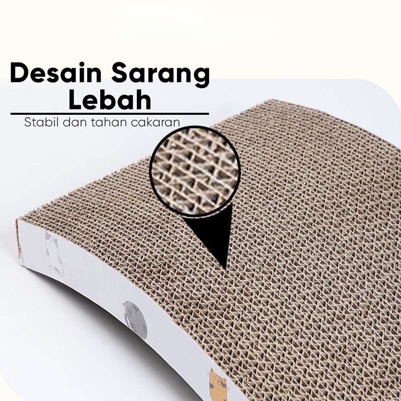 Hugopet Papan Garuk Kucing Cat Scratcher Board Cakaran Kucing Extra Tebal Garukan Hewan Peliharaan Mainan Cakar Kucing