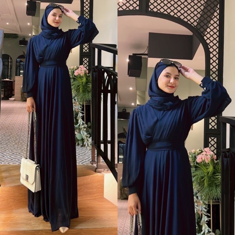 Theresa Maxy gamis ceruty full furing Busui Friendly