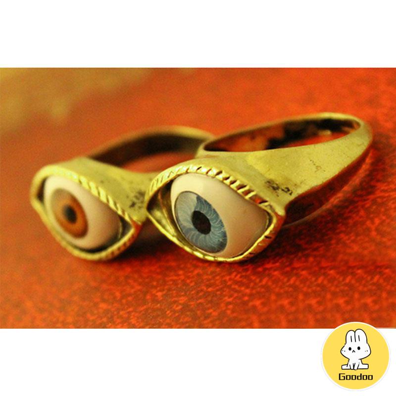 Cincin Gotik Untuk Wanita Bentuk Mata Vampir Model Besar Gaya Retro -Doo