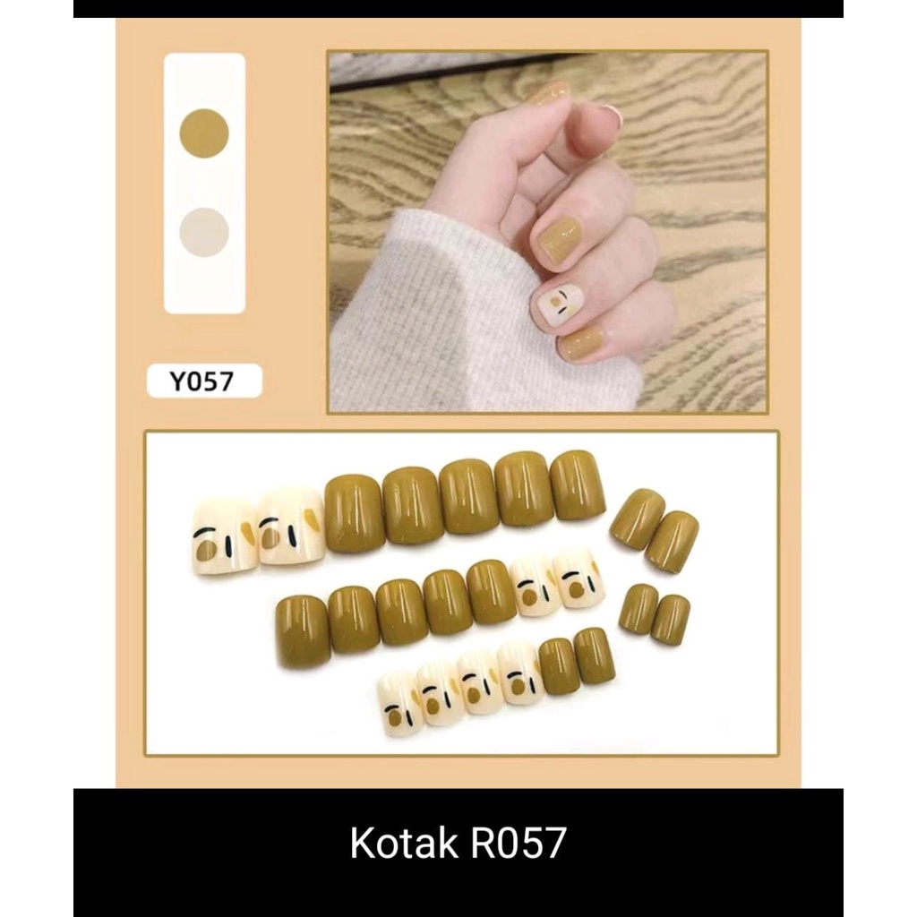 *galerybeautysemarang* Kuku Palsu Fake Nail Kuku Palsu Tahan Air 24 PCS Kuku Palsu Dan Lem /Fake Nail Art 3d /Stiker Kuku Tahan Air