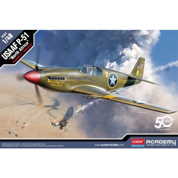 Model Kit Pesawat Academy 1/48 USAAF P-51 "North Africa" 12338