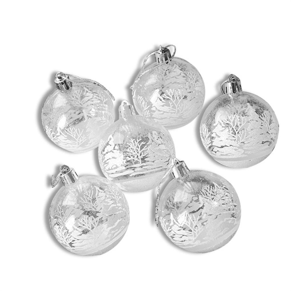 6pcs Ornamen Bola Gantung Pohon Natal Portable Reusable Untuk Dekorasi Rumah