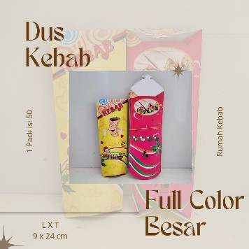

Dus Kebab Color Full Besar - Dus Kebab - Packaging Kebab Besar - 50 PC
