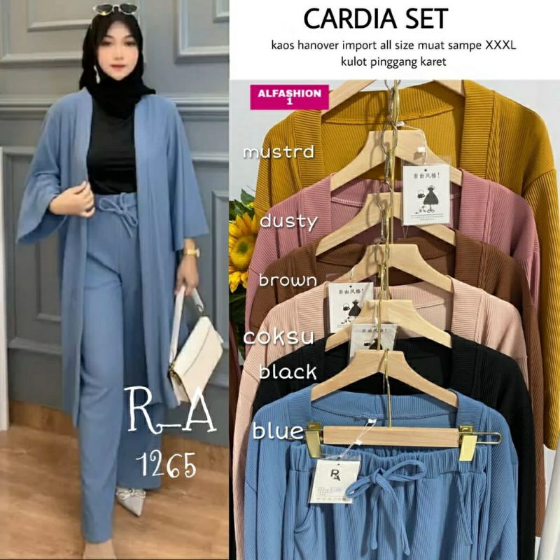 SETELAN KARDIGAN ALL SIZE SUPER CANTIK MODIS FIT XXXL LD 110-130 BAHAN KAOS HANOVER IMPORT TERMURAH KEKINIAN OOTD