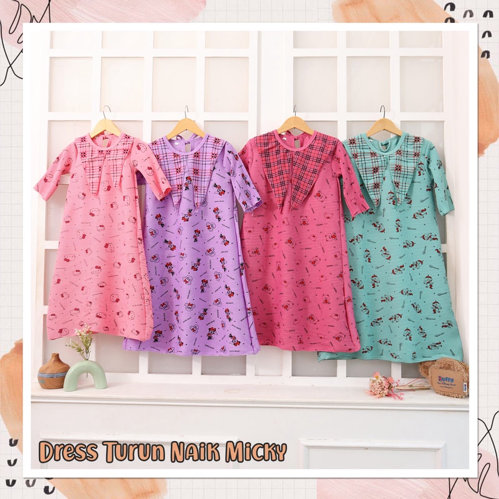 EARSHOP93/baju anak turun naik/dress anak 2-10tahun/dress anak turun naik/dress kekinian/baju viral 