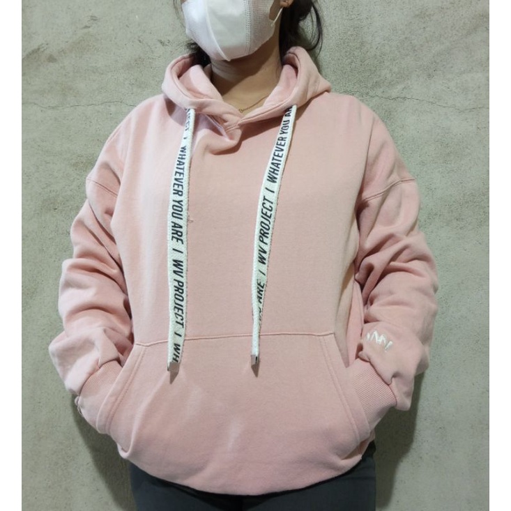 HODDIE PINK WV PROJECT / PRELOVED HOODIE / THRIFT SECOND (Sudah laundry)