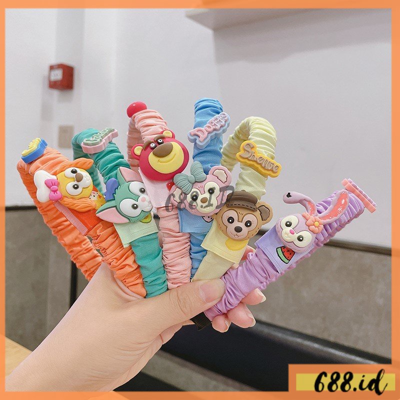 Bando Headband Korea Model Karakter Kartun Lucu untuk Anak Perempuan Scrunchie Kerut Wanita Dewasa BDO 11