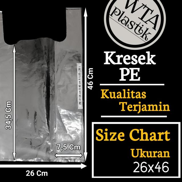 

Kresek plastik tebal bening transparan PE 26x46