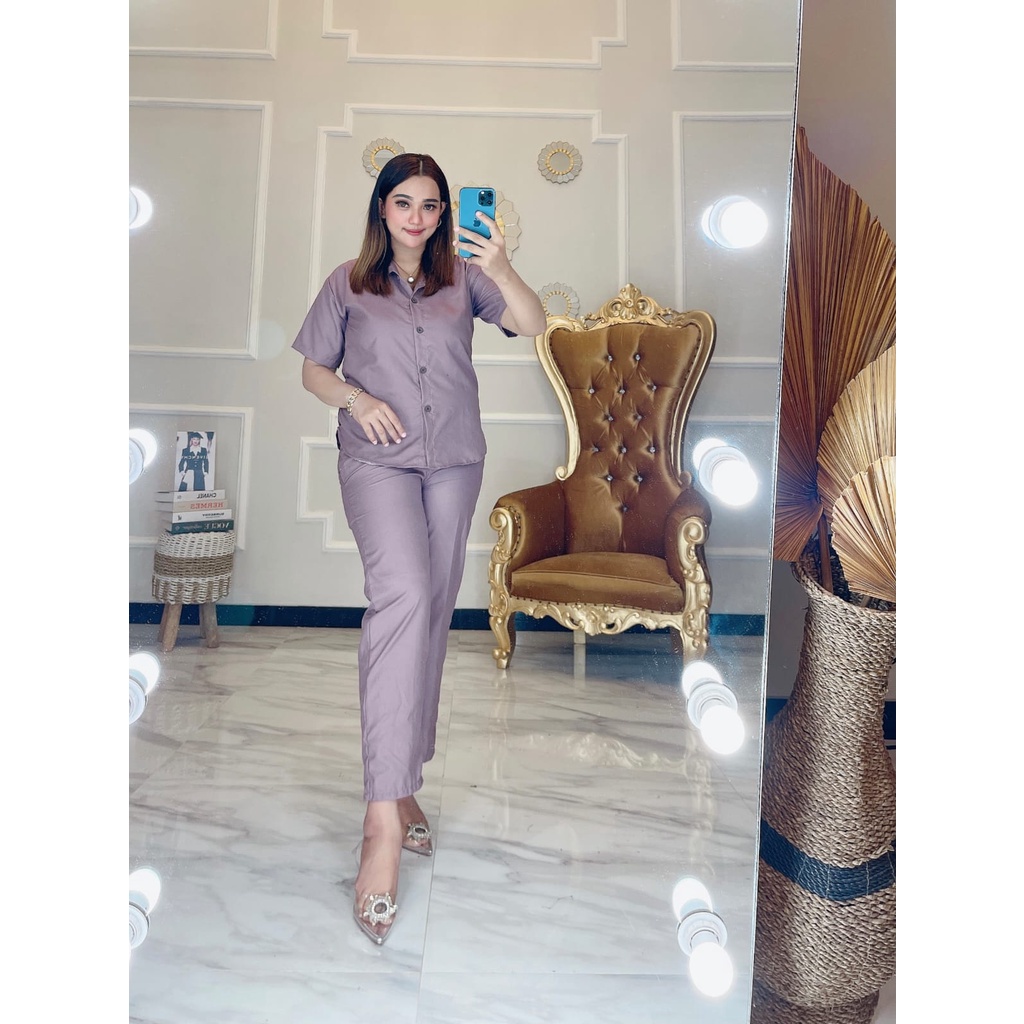 SET. PIYAMA DEWASA POLOS #SETELAN WANITA POLOS LENGAN PENDEK  TERLARIS#SET.BABYDOLL TERMURAH