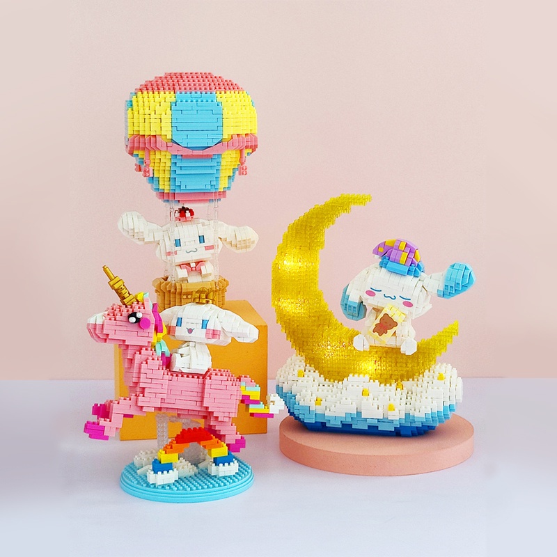 Mainan Balok Cinnamoroll Edukasi Karakter Kartun Mainan Anak DIY 3D Puzzle Brick Mini Nano Block