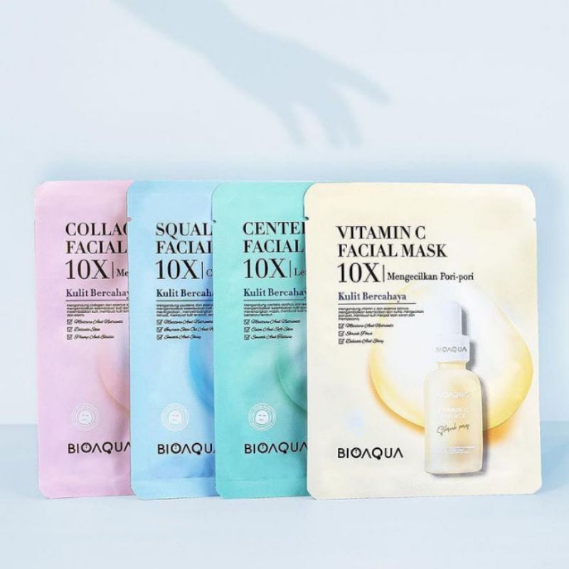 (COD) MASKER BIOAQUA SHEET MASK 10X