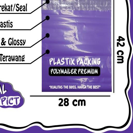 

UNGU LILAC PREM 28x42 ISI ±100 POLYMAILER TEBAL GLOSSY HALUS