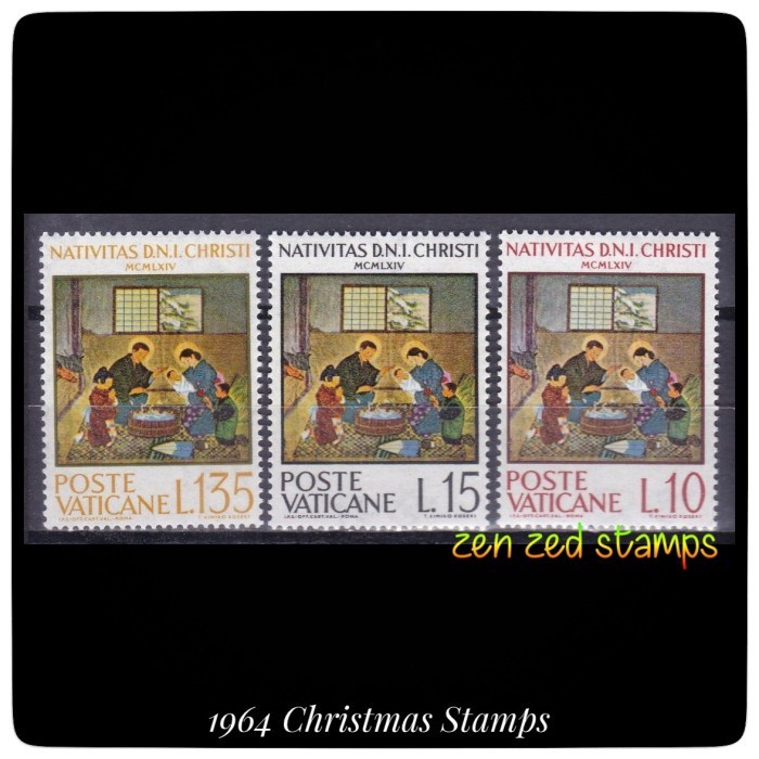 

0392 Perangko Vatican City 1964 Christmas Stamps 3v Mnh